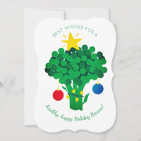 Broccoli food vendor vegan Christmas card
