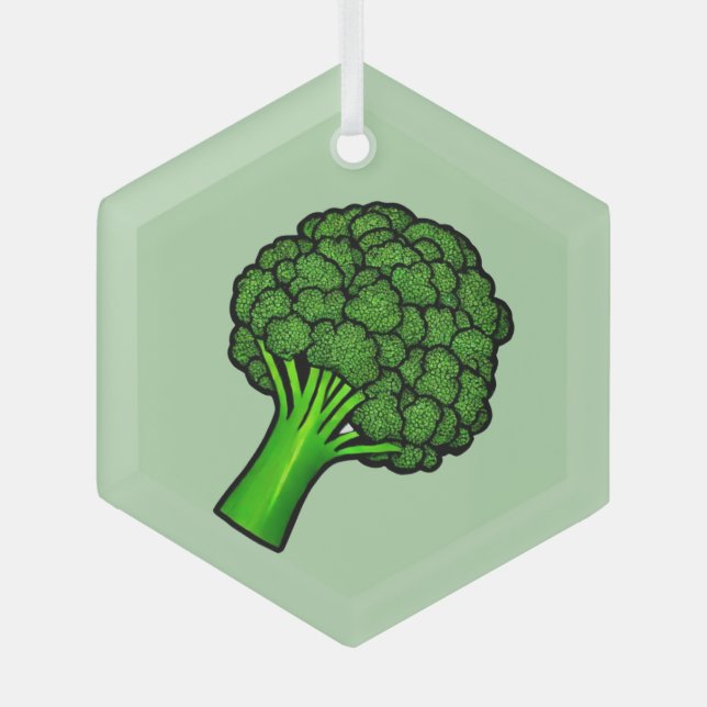 Broccoli Glass Tree Decoration (Front)
