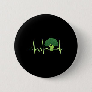 Broccoli Heartbeat Broccoli Lover Gift 6 Cm Round Badge