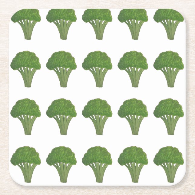 Broccoli paper coasters (Front)