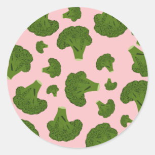 Broccoli Pattern Classic Round Sticker