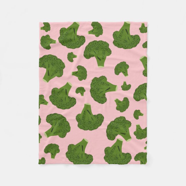 Broccoli Pattern Fleece Blanket (Front)