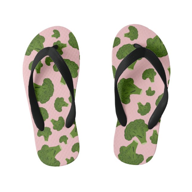 Broccoli Pattern Kid's Flip Flops (Footbed)