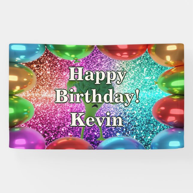 Broccoli Personalised character birthday banner (Horizontal)