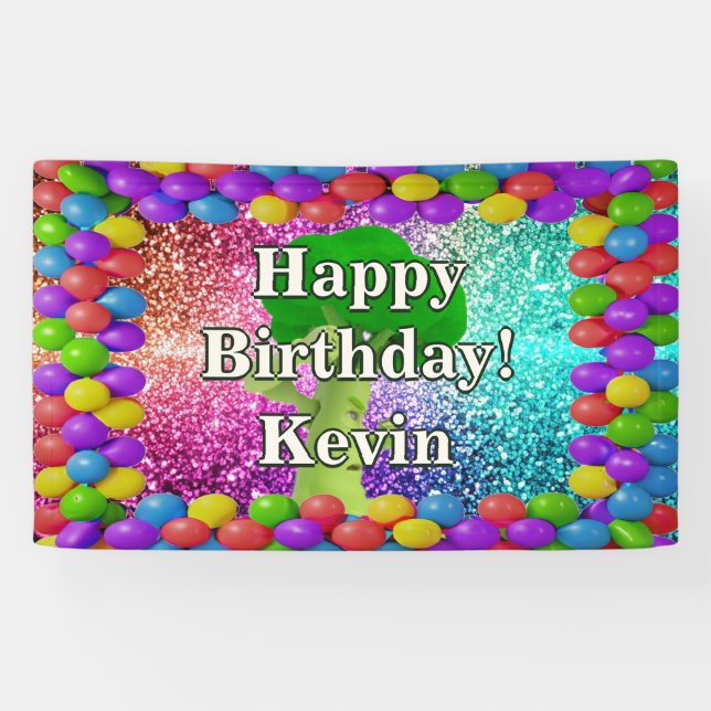 Broccoli Personalised character birthday banner (Horizontal)