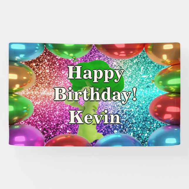 Broccoli Personalised character birthday banner (Horizontal)