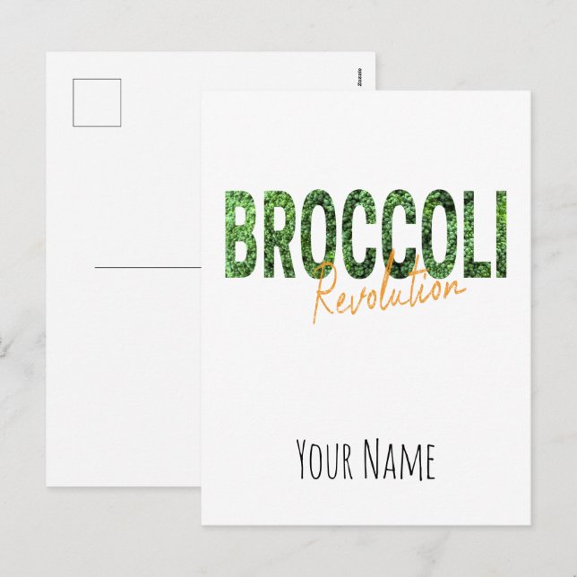 Broccoli Revolution Vegans Veggies and Vegetarian Holiday Postcard (Front/Back)