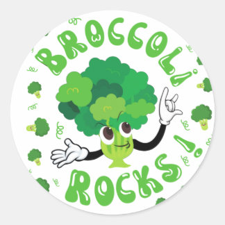 Broccoli Rocks - Funny Vegetable Tote Bag Keychain Classic Round Sticker