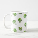 Broccoli – Scattered - Open Coffee Mug<br><div class="desc">A repeat pattern made up of watercolour illustrations of everyone's favourite vegetable - broccoli</div>