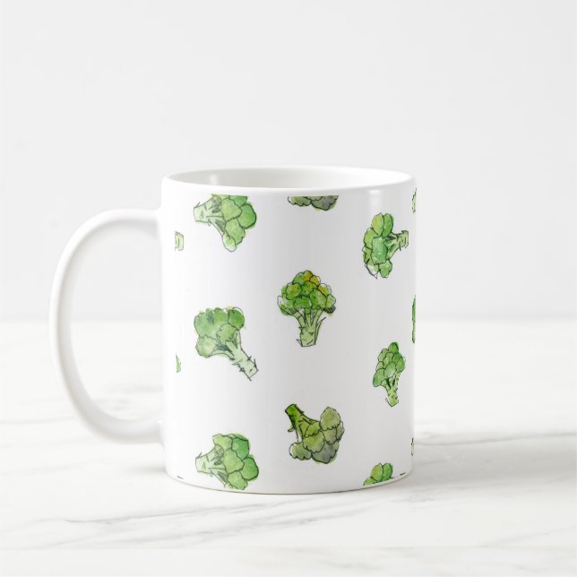 Broccoli – Scattered - Open Coffee Mug (Left)