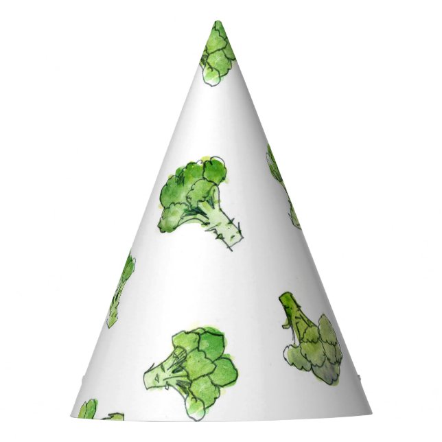 Broccoli – Scattered - Open Party Hat (Front)