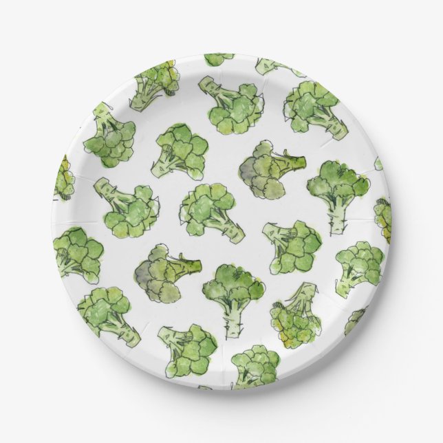 broccoli - scattered paper plate (Front)