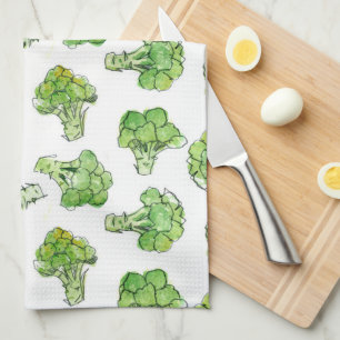 broccoli - scattered tea towel