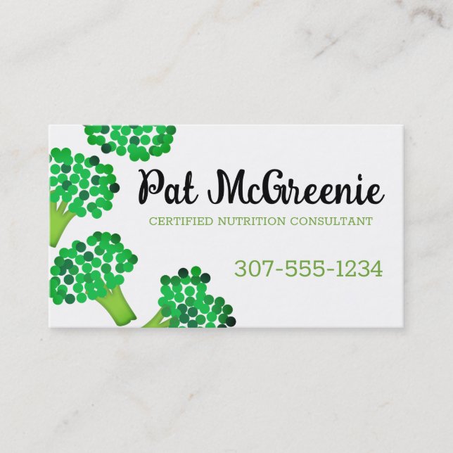 broccoli vegetable healthy dining gardening bus... business card (Front)