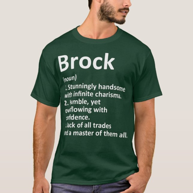 BROCK Definition Personalized Name Funny Gift T-Shirt (Front)