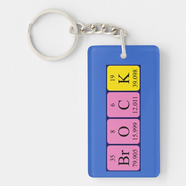 Brock periodic table name keyring (Front)