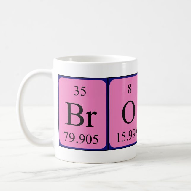 Brock periodic table name mug (Left)