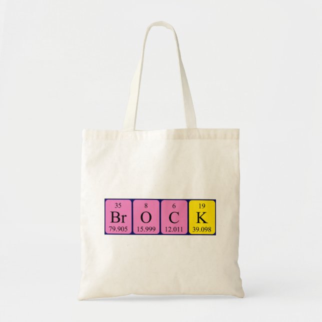 Brock periodic table name tote bag (Front)