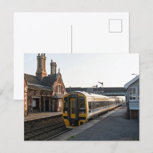 Brocklesby Railway Station and Passing Train Postcard