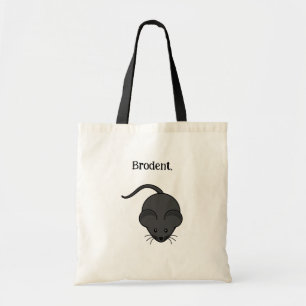 Brodent Bro Cartoon, Funny Grey Rat or Mouse Pun Tote Bag