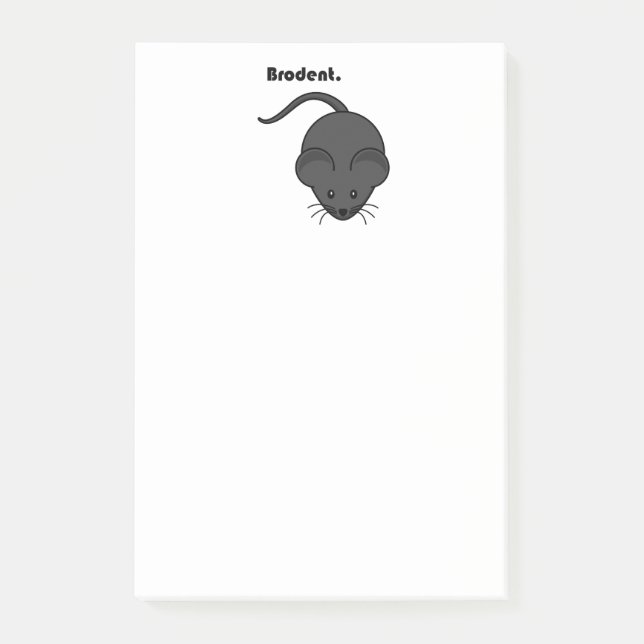 Brodent Grey Rat or Mouse Bro Cartoon Post-it Notes (Front)