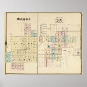 Brodhead and Village of Monroe, Green Co Poster
