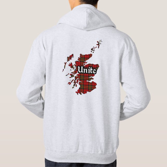 Brodie Clan Badge and Tartan Adult Hoodie (Back)