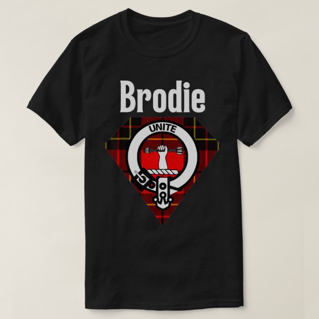 Brodie Clan Scottish Name Coat Of Arms Tartan  T-Shirt (Design Front)