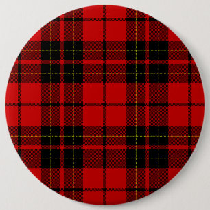 Brodie clan tartan red black plaid 6 cm round badge