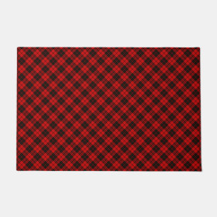 Brodie clan tartan red black plaid doormat