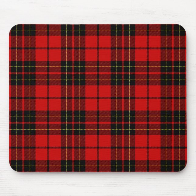Brodie clan tartan red black plaid mouse mat (Front)