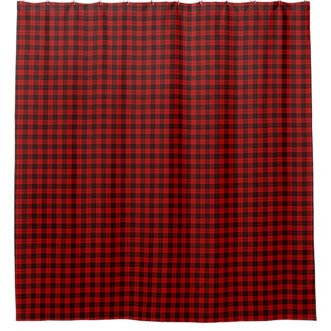 Brodie clan tartan red black plaid shower curtain (Front)
