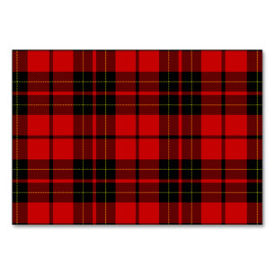 Brodie clan tartan red black plaid table number