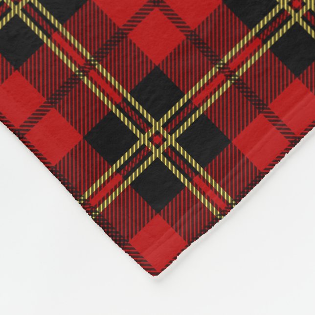 Brodie Red Family Tartan Plaid Pattern Fleece Blanket (Corner)