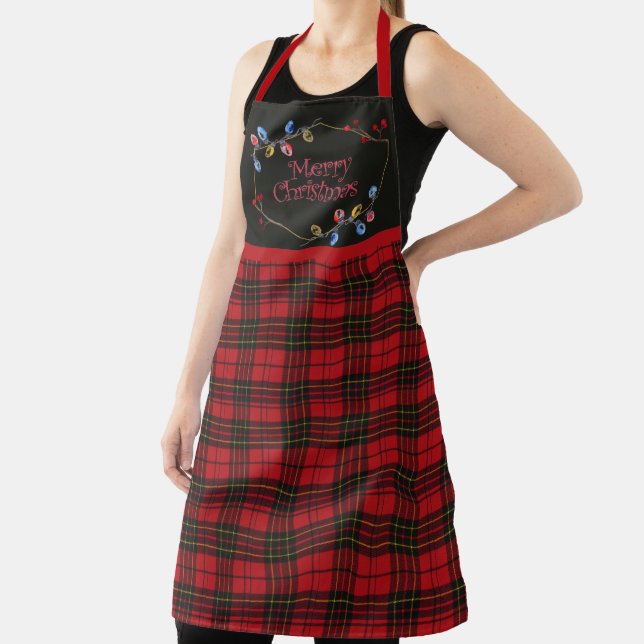 Brodie Red Original Tartan Christmas Apron (Insitu)