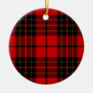 Brodie tartan red black plaid ceramic tree decoration