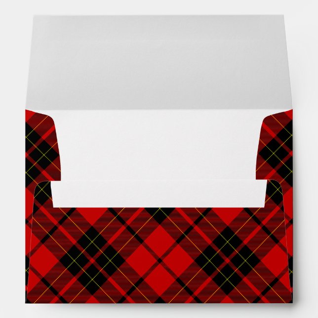 Brodie tartan red black plaid envelope (Back (Bottom))