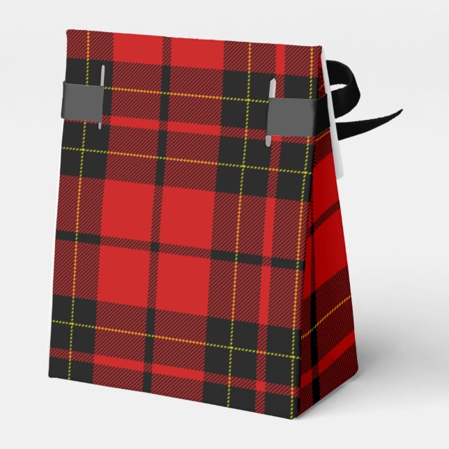 Brodie tartan red black plaid favour box (Back Side)