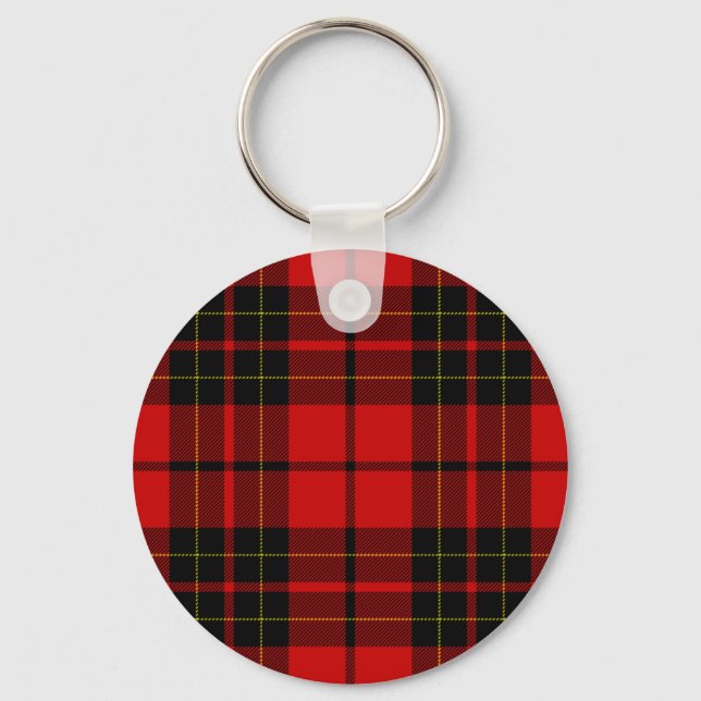 Brodie tartan red black plaid key ring (Front)