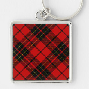 Brodie tartan red black plaid key ring