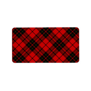 Brodie tartan red black plaid label