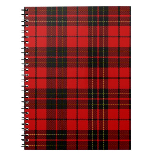 Brodie tartan red black plaid notebook (Front)