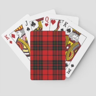 Brodie tartan red black plaid playing cards