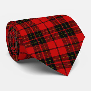 Brodie tartan red black plaid tie