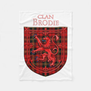 Brodie Tartan Scottish Plaid Lion Rampant Fleece Blanket