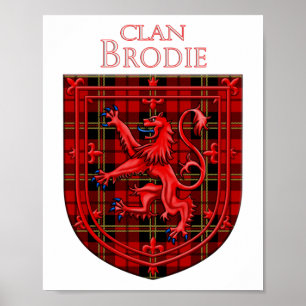Brodie Tartan Scottish Plaid Lion Rampant Poster