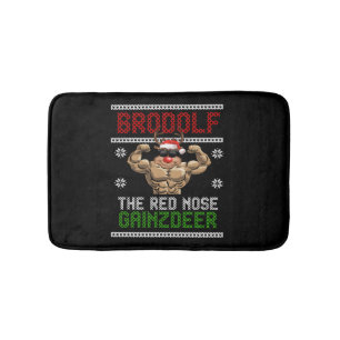 Brodolf Christmas Reindeer Fitness Sport Bath Mat