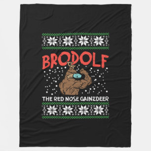 Brodolf In Mask Muscle Workout Gym Ugly Xmas Fleece Blanket
