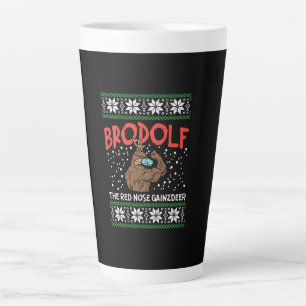 Brodolf In Mask Muscle Workout Gym Ugly Xmas Latte Mug