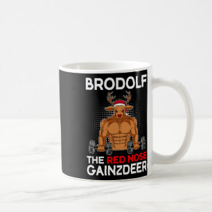 Brodolf The Red Nose Gainzdeer Christmas Bodybuild Coffee Mug